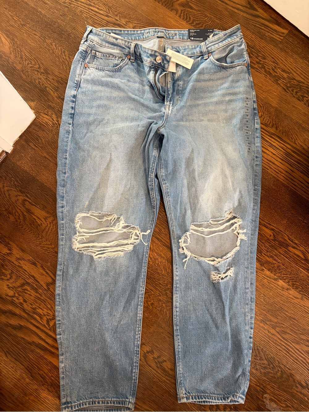American Eagle Outfitters Light Blue Distressed Boot Cut Jeans